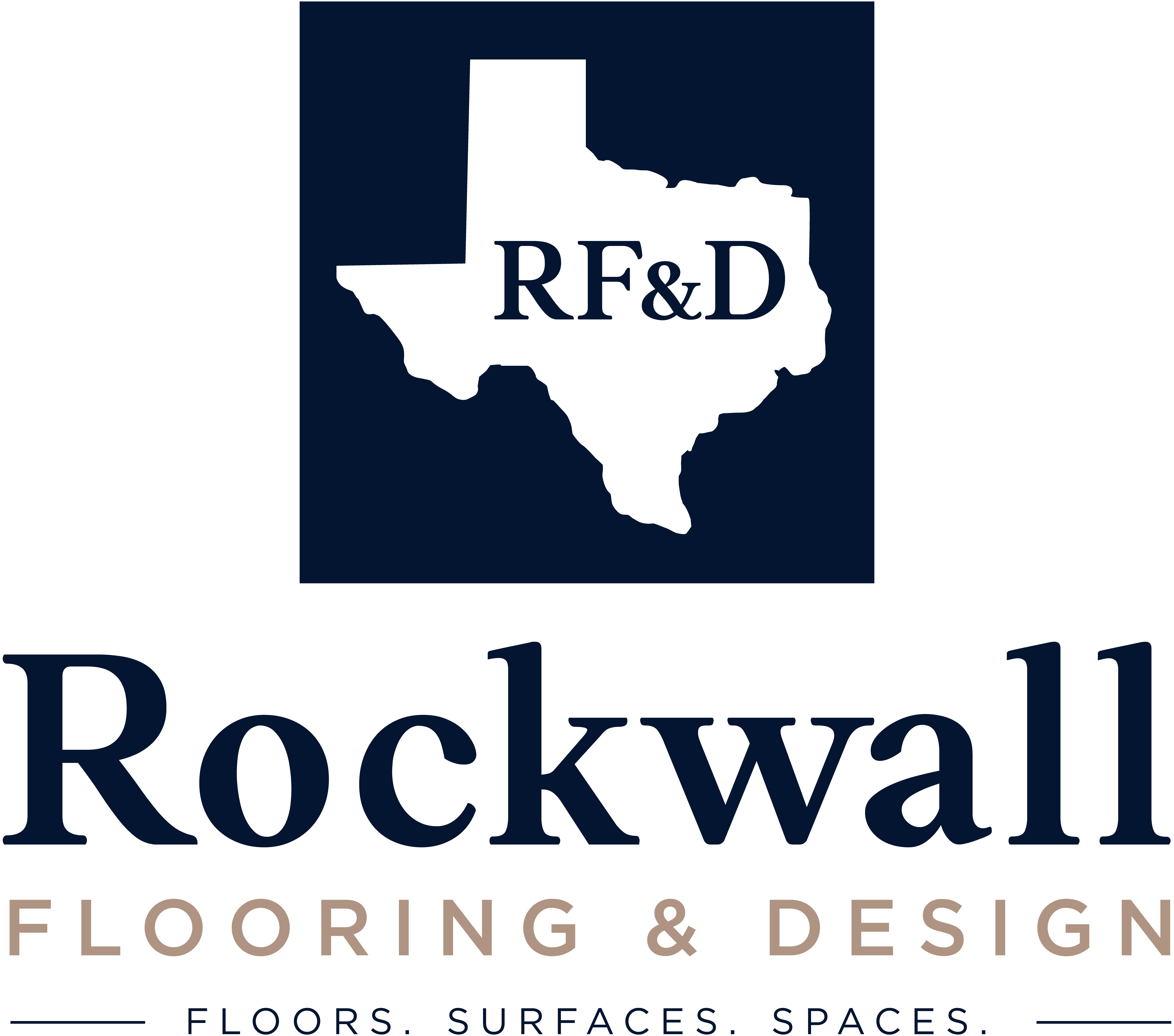 Rockwall Flooring & Design stacked logo Rockwall Flooring & Design stacked logo